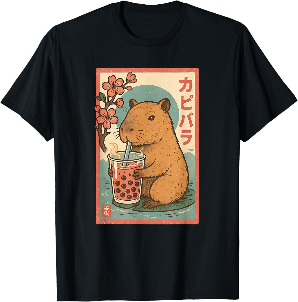 Original Anime Capybara Tees Kawaii Hoodie - Aesthetic Graphic for Adults - T-Shirt, Sweatshirt, Hoodie