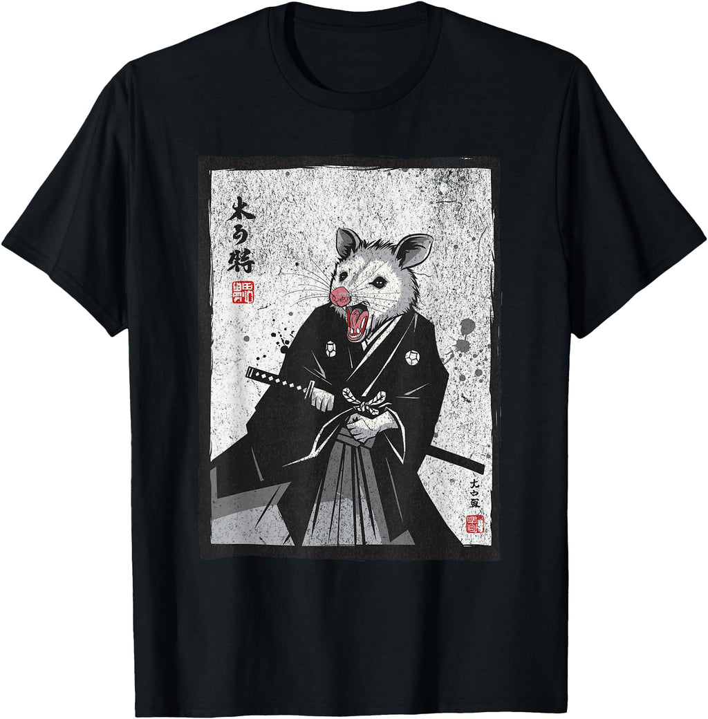 Possum Samurai Japanese Art Hoodie - Streetwear Style for Adults - T-Shirt, Sweatshirt, Hoodie