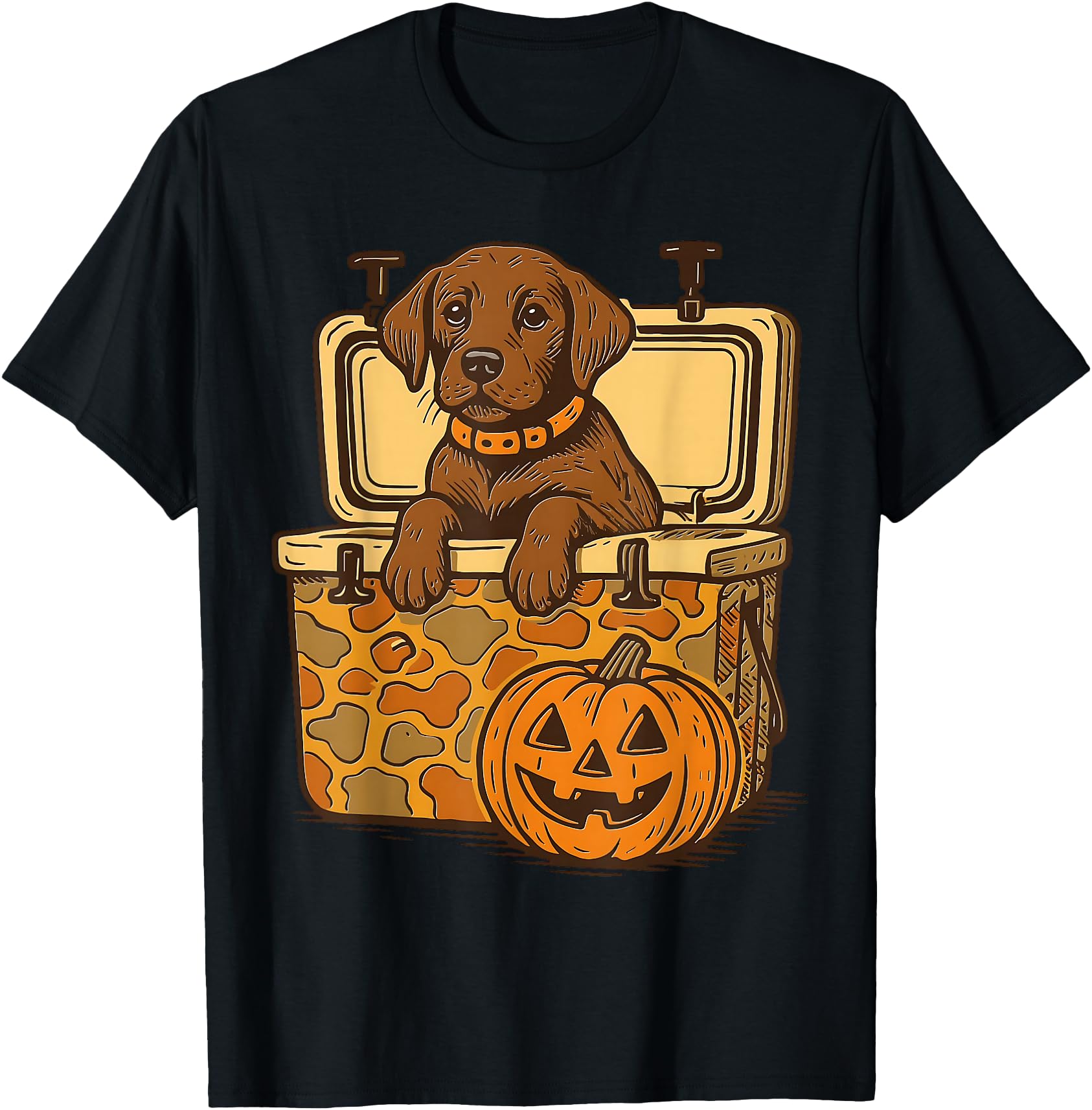 Authentic Brown Lab Camo Cooler Hoodie - Minimalist Print Men Women - T-Shirt, Sweatshirt, Hoodie