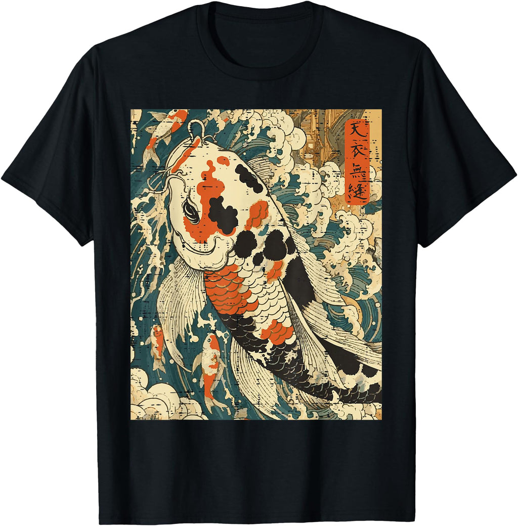 Japanese Fish Koi Carp Great Wave Art T-Shirt - Streetwear Style Men Women - T-Shirt, Sweatshirt, Hoodie