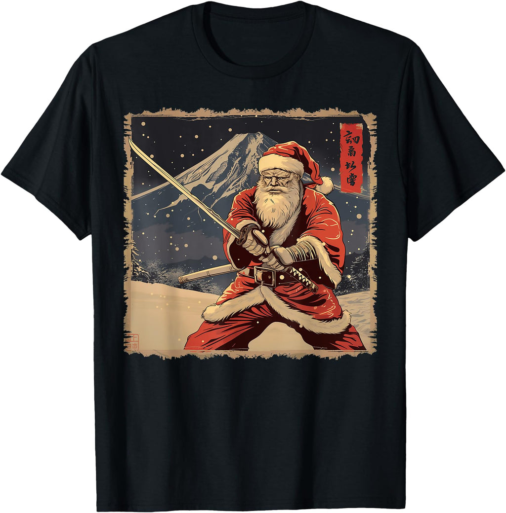 Santa Santa Claus Japanese Art T-Shirt - Casual Everyday Wear for Adults - T-Shirt, Sweatshirt, Hoodie