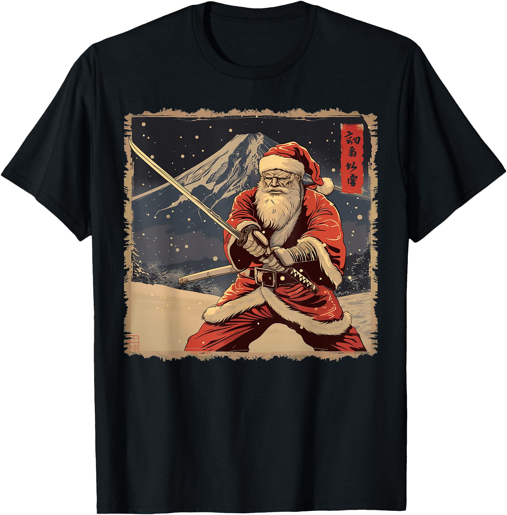Santa Santa Claus Japanese Art T-Shirt - Casual Everyday Wear for Adults - T-Shirt, Sweatshirt, Hoodie