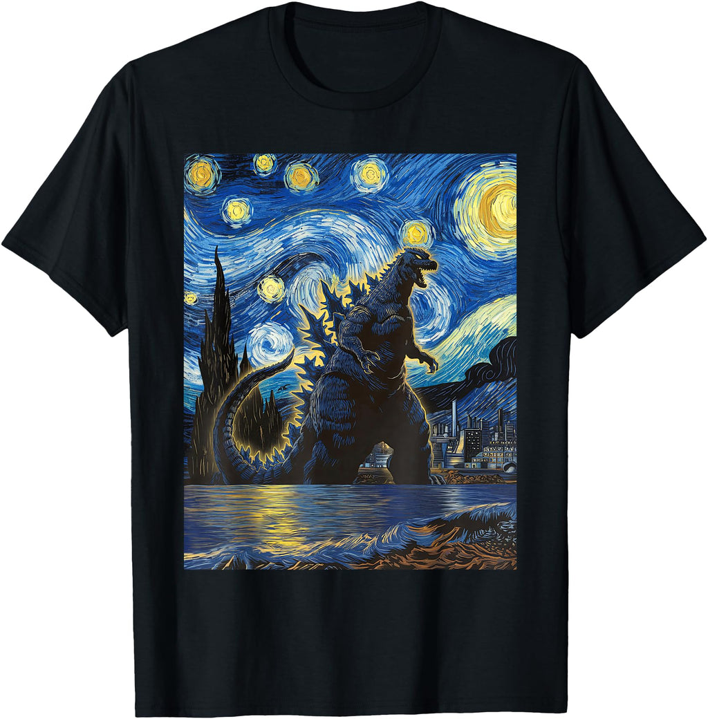 Japanese Monster Kaiju Van Gogh Hoodie - Streetwear Style for Adults - T-Shirt, Sweatshirt, Hoodie