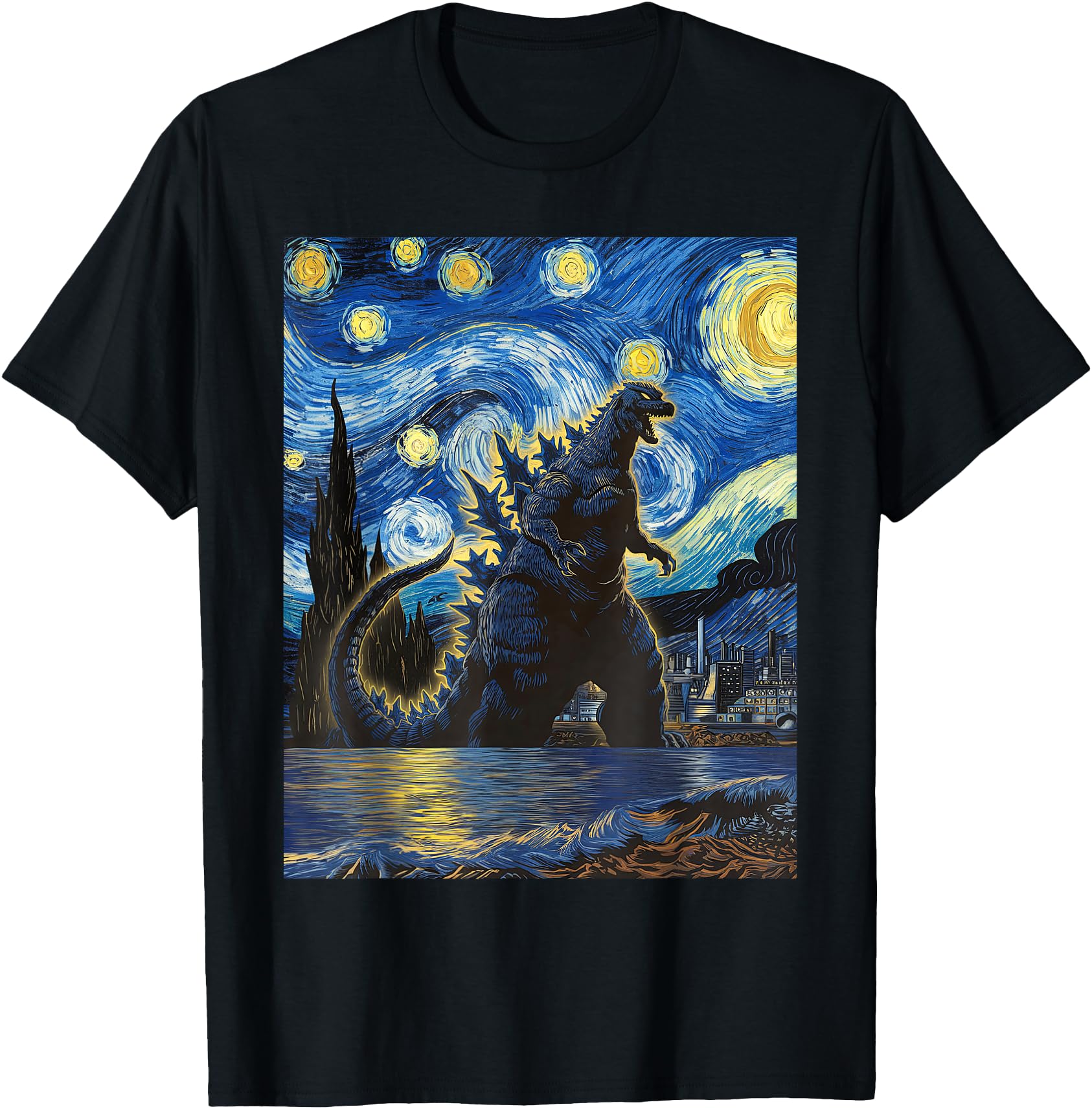 Japanese Monster Kaiju Van Gogh Hoodie - Streetwear Style for Adults - T-Shirt, Sweatshirt, Hoodie