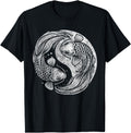 Yin And Yang Japanese Koi Fish Rare Hoodie - Minimalist Print for Adults - T-Shirt, Sweatshirt, Hoodie