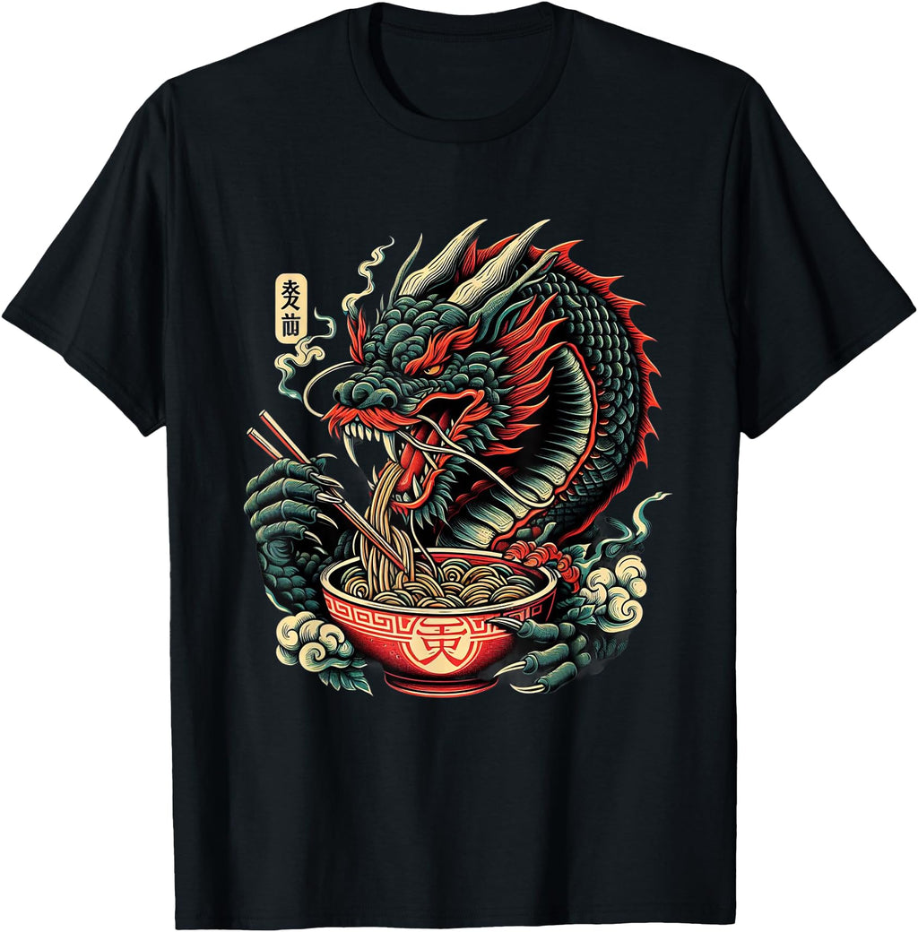 Dragon Ramen Kawaii Neko Japanese T-Shirt - Aesthetic Graphic Men Women - T-Shirt, Sweatshirt, Hoodie