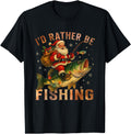 Exclusive I D Rather Be Fishing Santa Hoodie - Novelty Apparel Men Women - T-Shirt, Sweatshirt, Hoodie