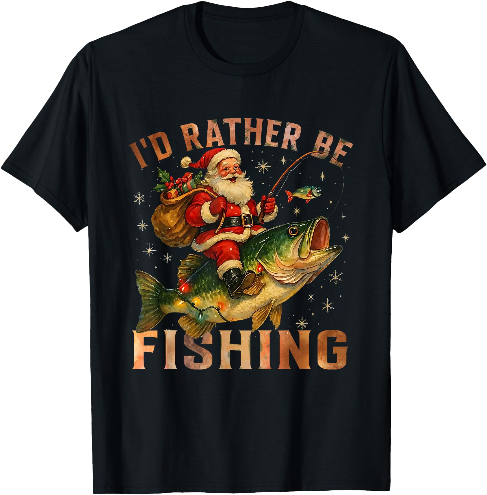 Exclusive I D Rather Be Fishing Santa Hoodie - Novelty Apparel Men Women - T-Shirt, Sweatshirt, Hoodie
