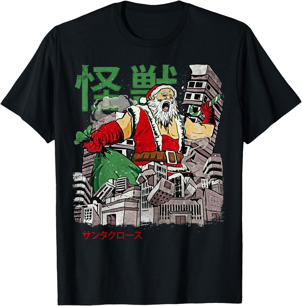 Exclusive Kaiju Santa Claus Japanese Hoodie - Streetwear Style Unisex - T-Shirt, Sweatshirt, Hoodie
