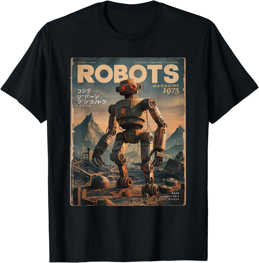 Handcrafted Fantasy Robot 70S Magazin Hoodie - Graphic Print for Adults - T-Shirt, Sweatshirt, Hoodie