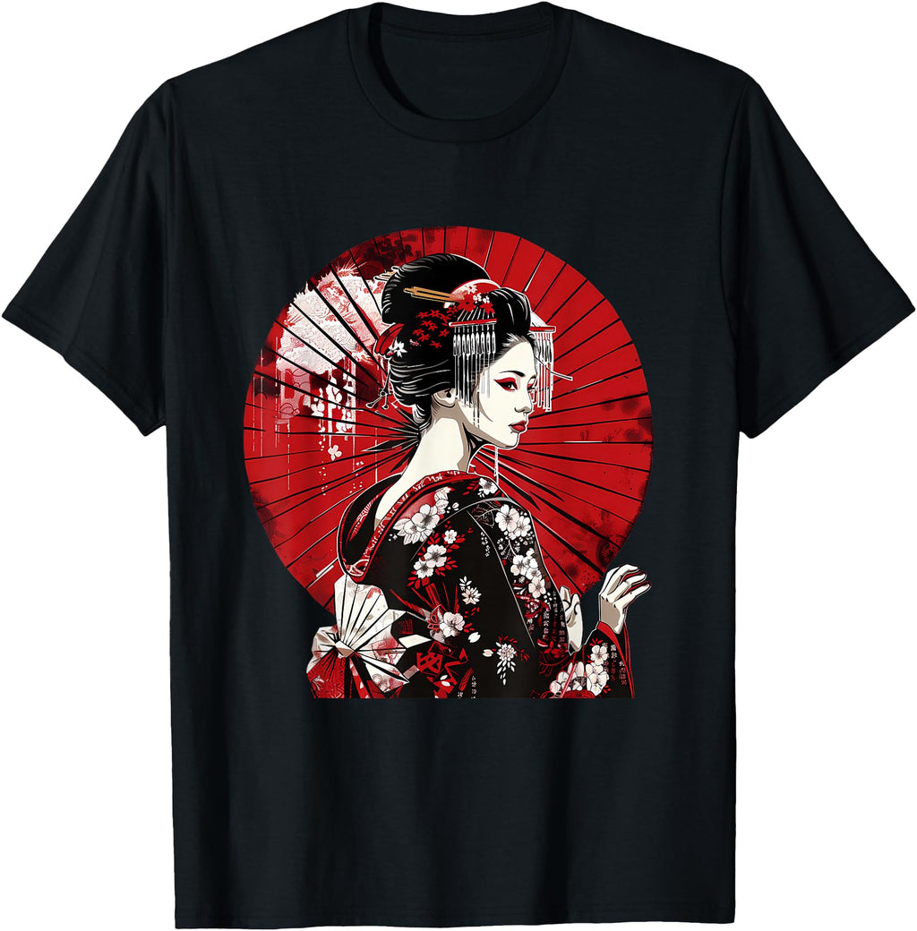 Exclusive Geisha Traditional Japanese Art T-Shirt - Novelty Apparel Unisex - T-Shirt, Sweatshirt, Hoodie