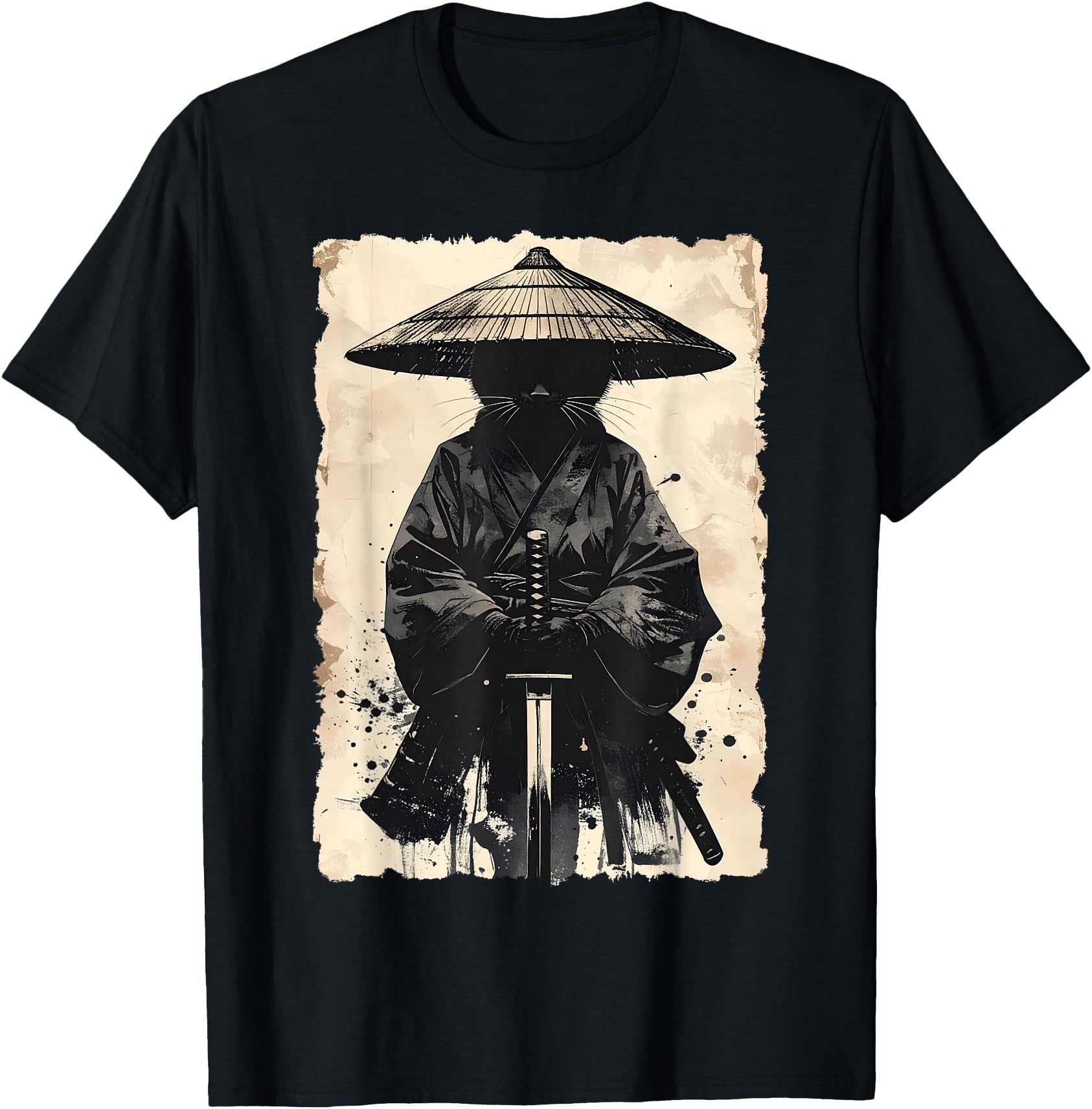 Exclusive Samurai Cat Japanese T-Shirt - Custom Art Print for Adults - T-Shirt, Sweatshirt, Hoodie