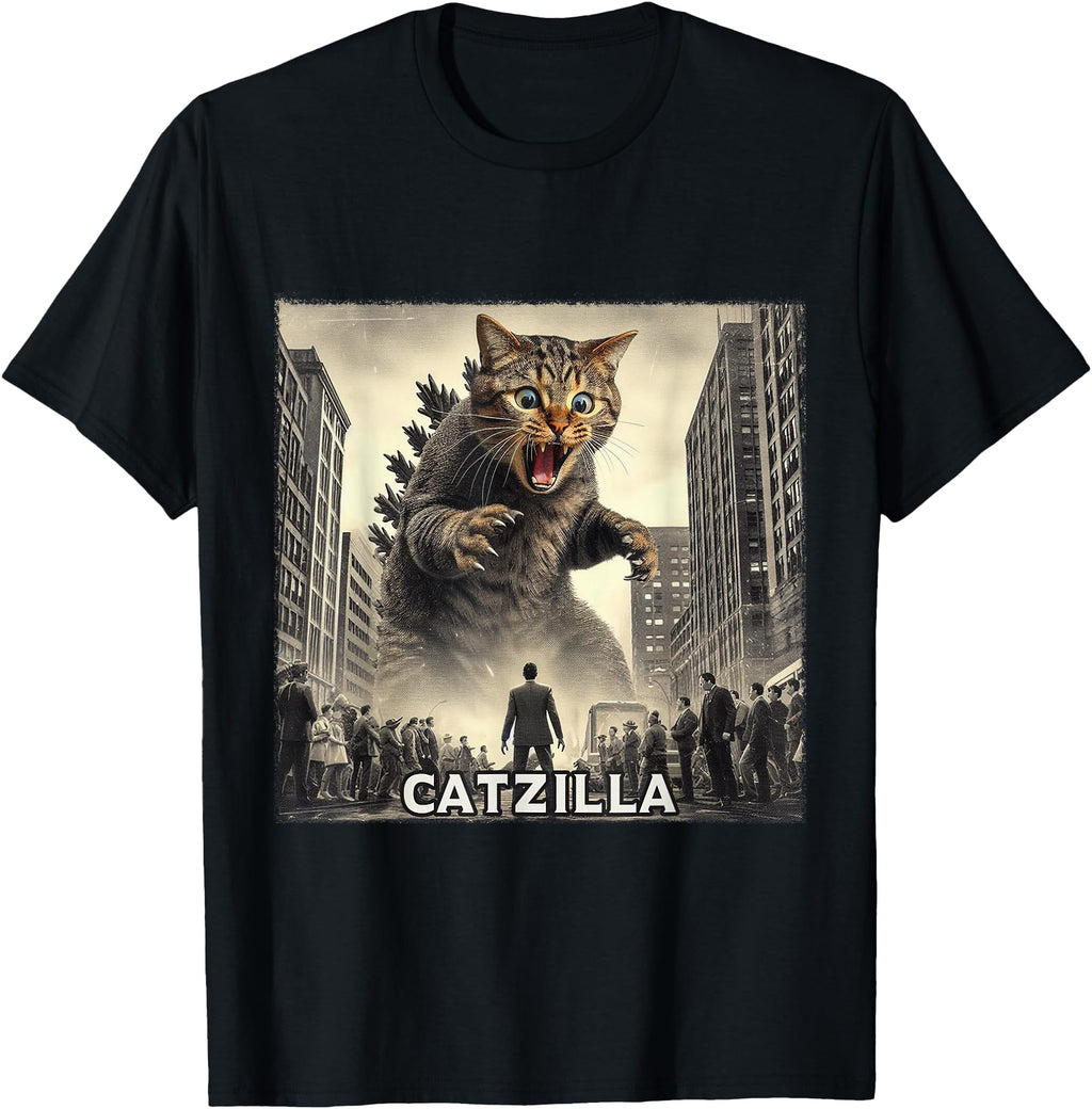 Original Catzilla Cat Japanese Art Artist Hoodie - Minimalist Print Unisex - T-Shirt, Sweatshirt, Hoodie