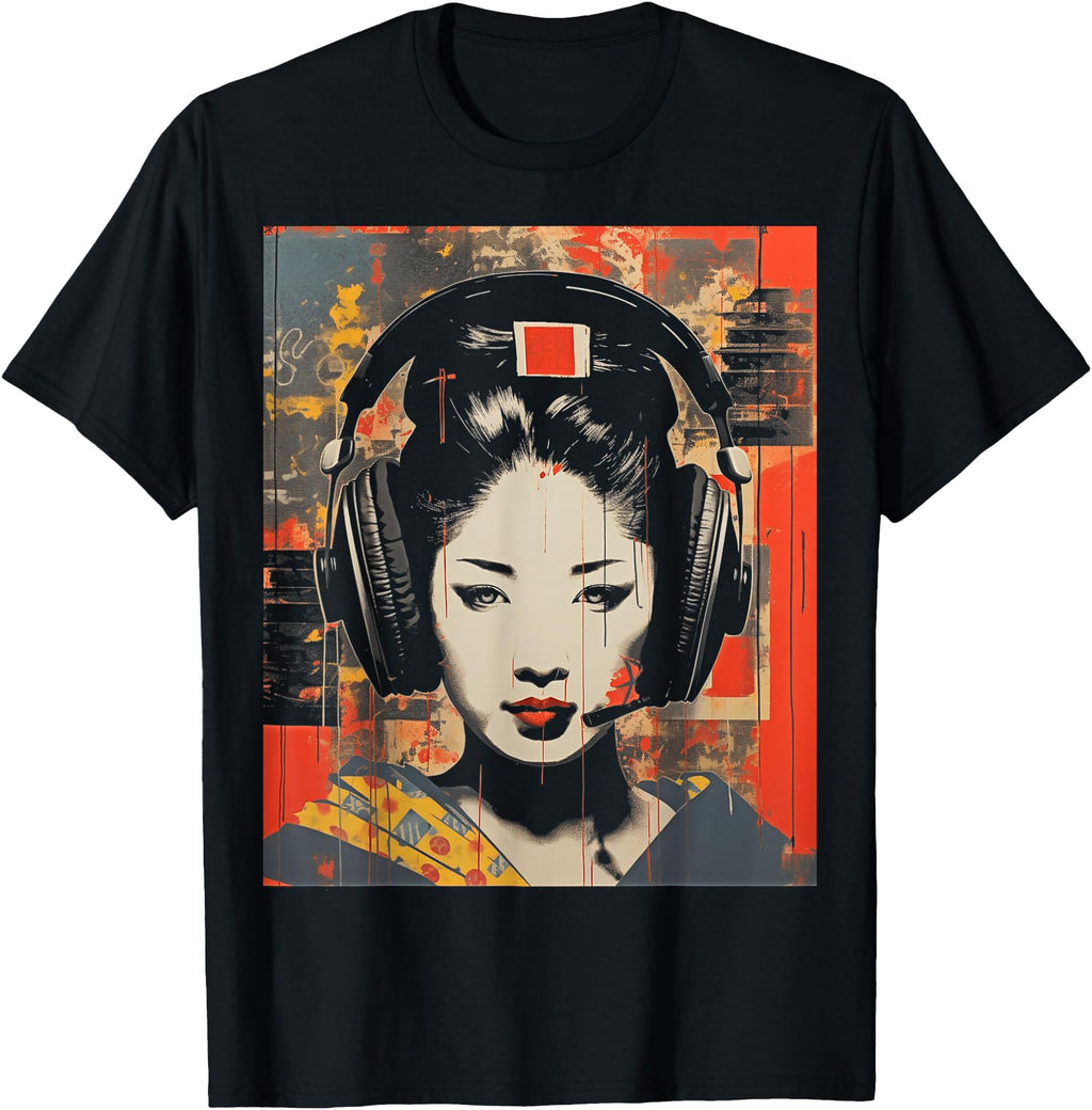 Geisha Dj Edm Japanese Geisha 17 T-Shirt - Casual Everyday Wear Men Women - T-Shirt, Sweatshirt, Hoodie