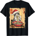 Santa Cat Ramen Japanese Kawaii T-Shirt - Casual Everyday Wear for Adults - T-Shirt, Sweatshirt, Hoodie
