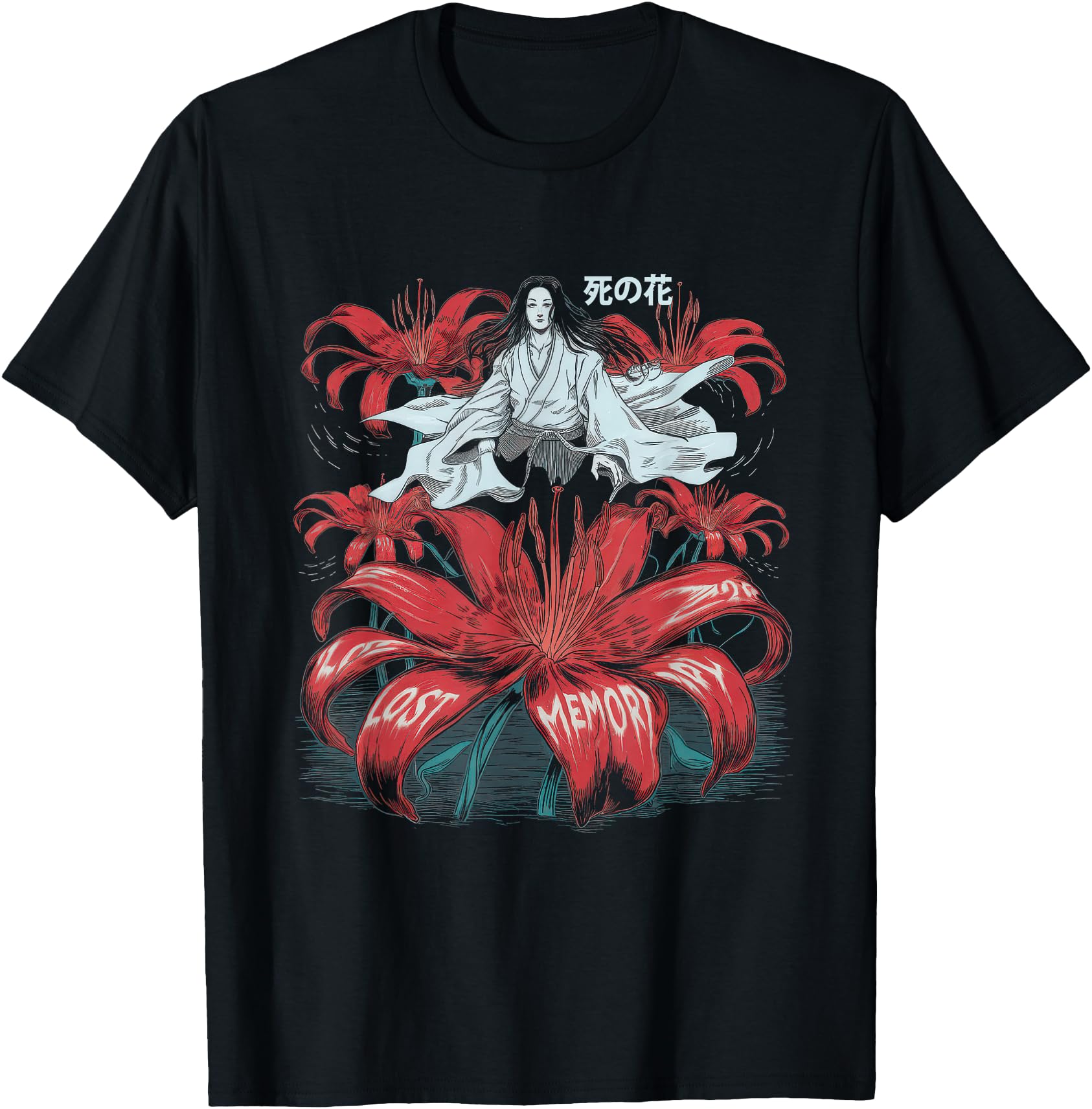 Japanese Spider Lily Anime Aesthetic Hoodie - Aesthetic Graphic for Adults - T-Shirt, Sweatshirt, Hoodie
