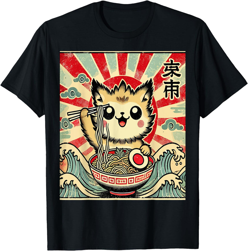 Authentic Cat Eating Ramen Sweatshirt - Casual Everyday Wear for Adults - T-Shirt, Sweatshirt, Hoodie