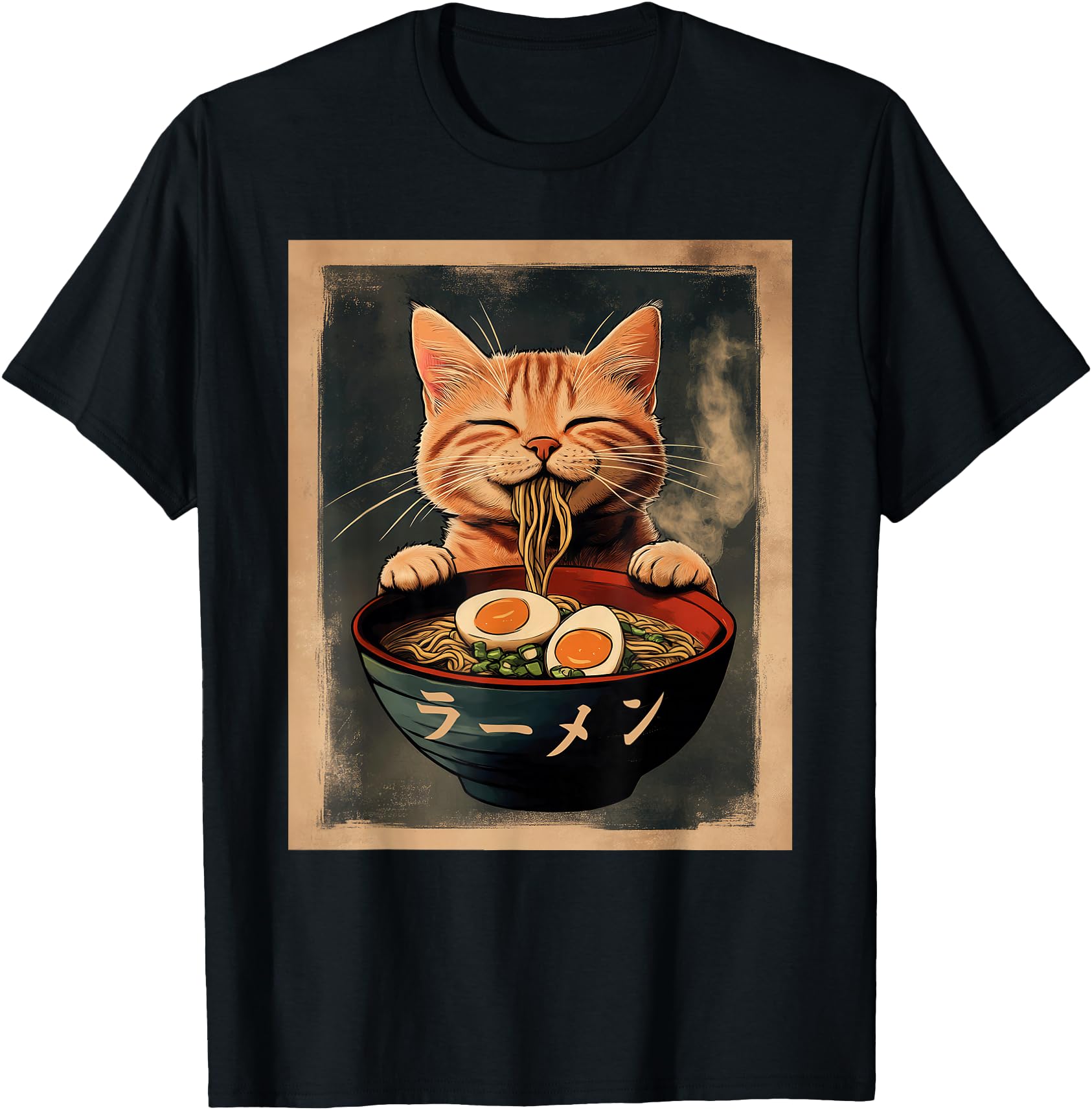 Ginger Cat Ramen Japanese Kawaii Hoodie - Aesthetic Graphic for Adults - T-Shirt, Sweatshirt, Hoodie