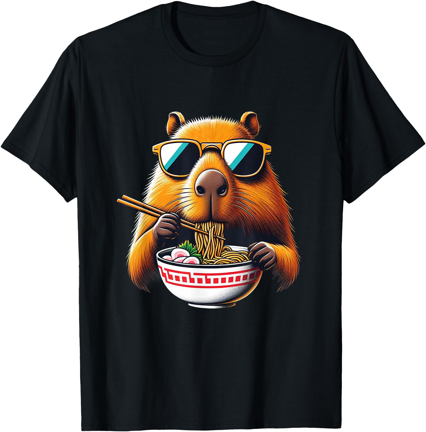 Capybara Ramen Rodent Kawaii Neko T-Shirt - Trendy Graphic Men Women - T-Shirt, Sweatshirt, Hoodie