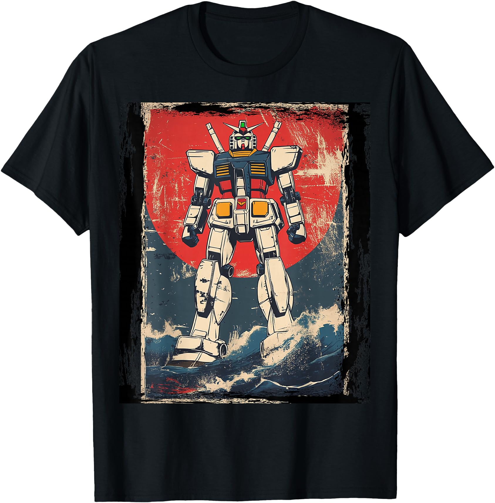 Mecha Anime Roboto Japanese Kanagawa Hoodie - Novelty Apparel Men Women - T-Shirt, Sweatshirt, Hoodie