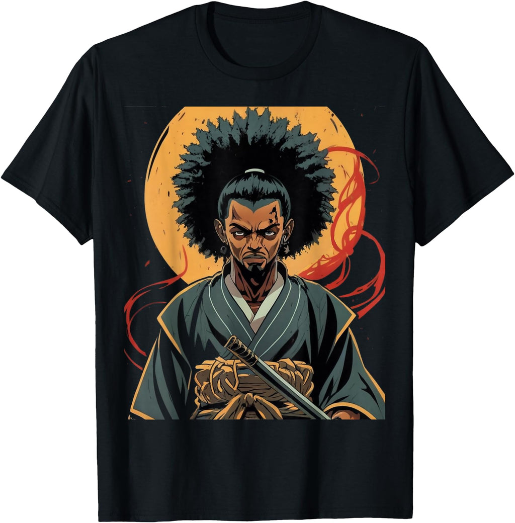 Afro American Samurai Anime Cartoon Hoodie - Custom Art Print for Adults - T-Shirt, Sweatshirt, Hoodie