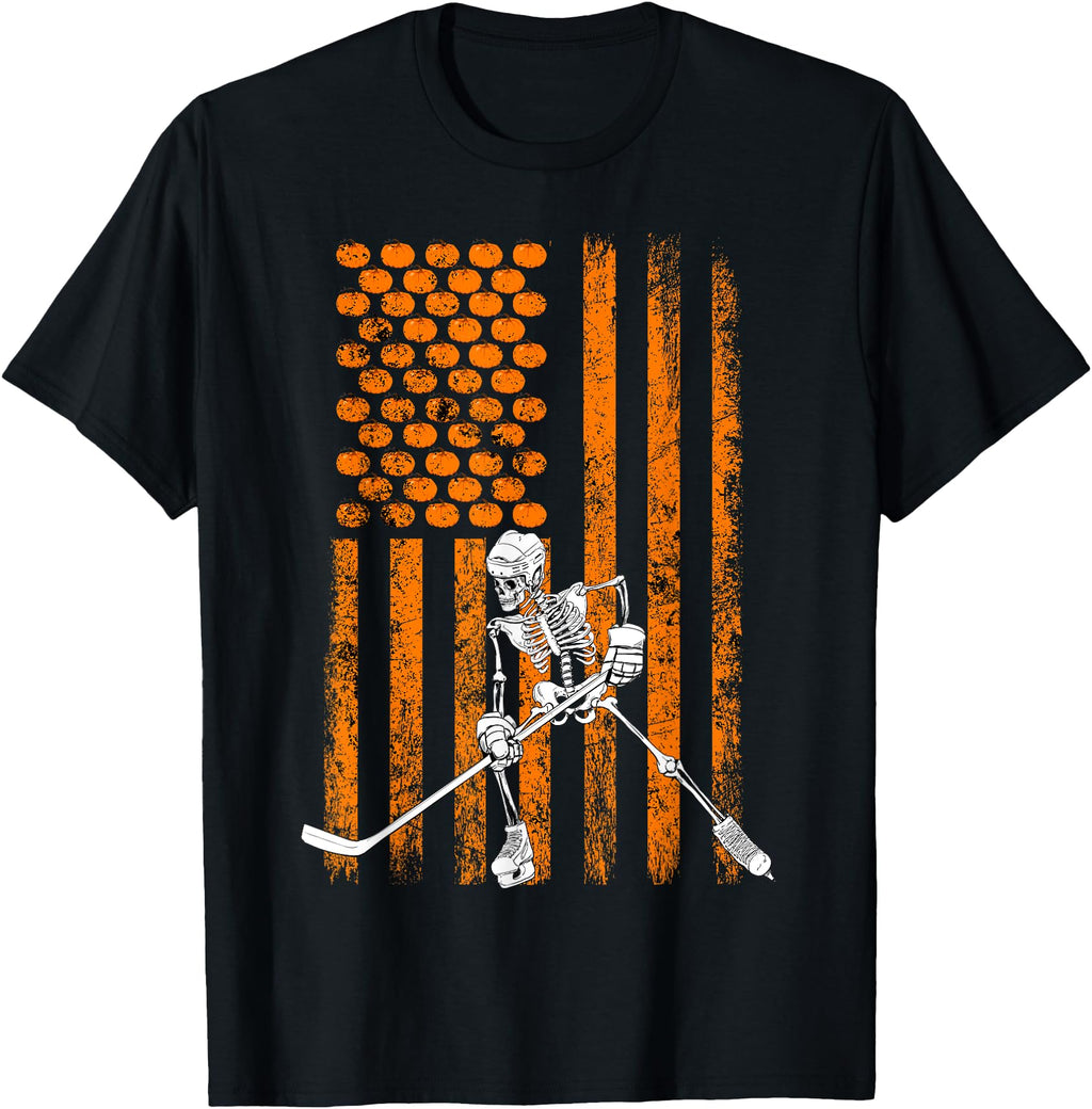 Handcrafted Ice Hockey Player Skeleton T-Shirt - Graphic Print for Adults - T-Shirt, Sweatshirt, Hoodie