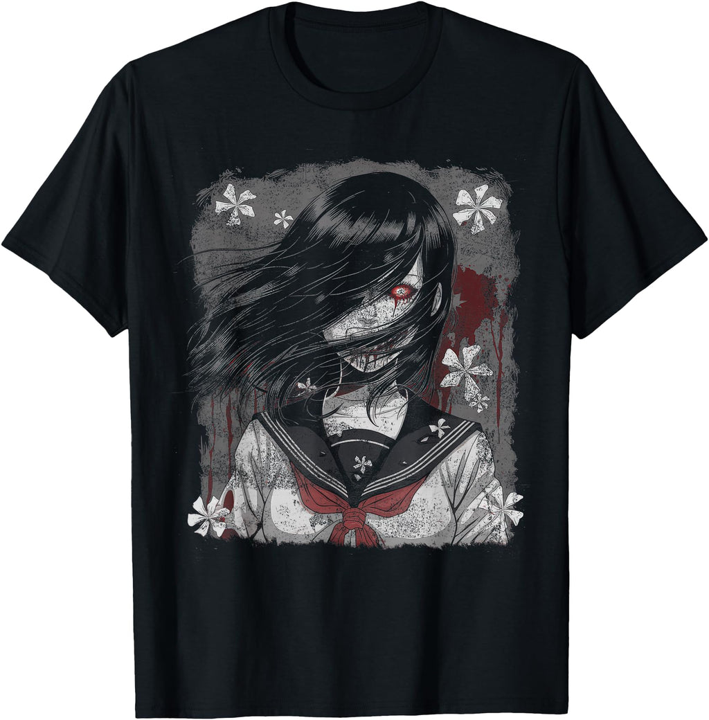 Horror Dark Anime Manga Japan Japanese T-Shirt - Unique Graphic Men Women - T-Shirt, Sweatshirt, Hoodie