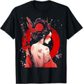 Ancient Japanese Geisha Samurai Cherry T-Shirt - Unique Graphic Men Women - T-Shirt, Sweatshirt, Hoodie
