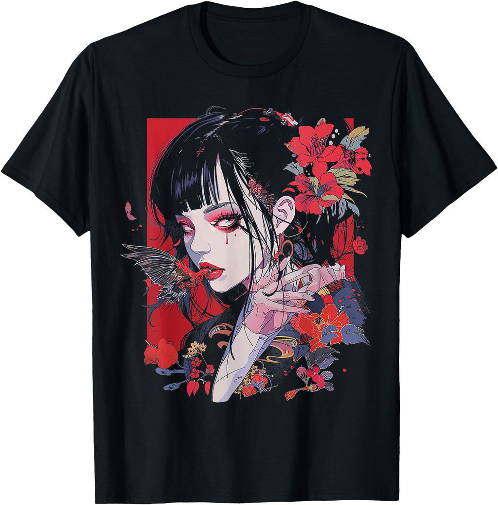 Anime Manga Motif Illustration Sweatshirt - Aesthetic Graphic for Adults - T-Shirt, Sweatshirt, Hoodie