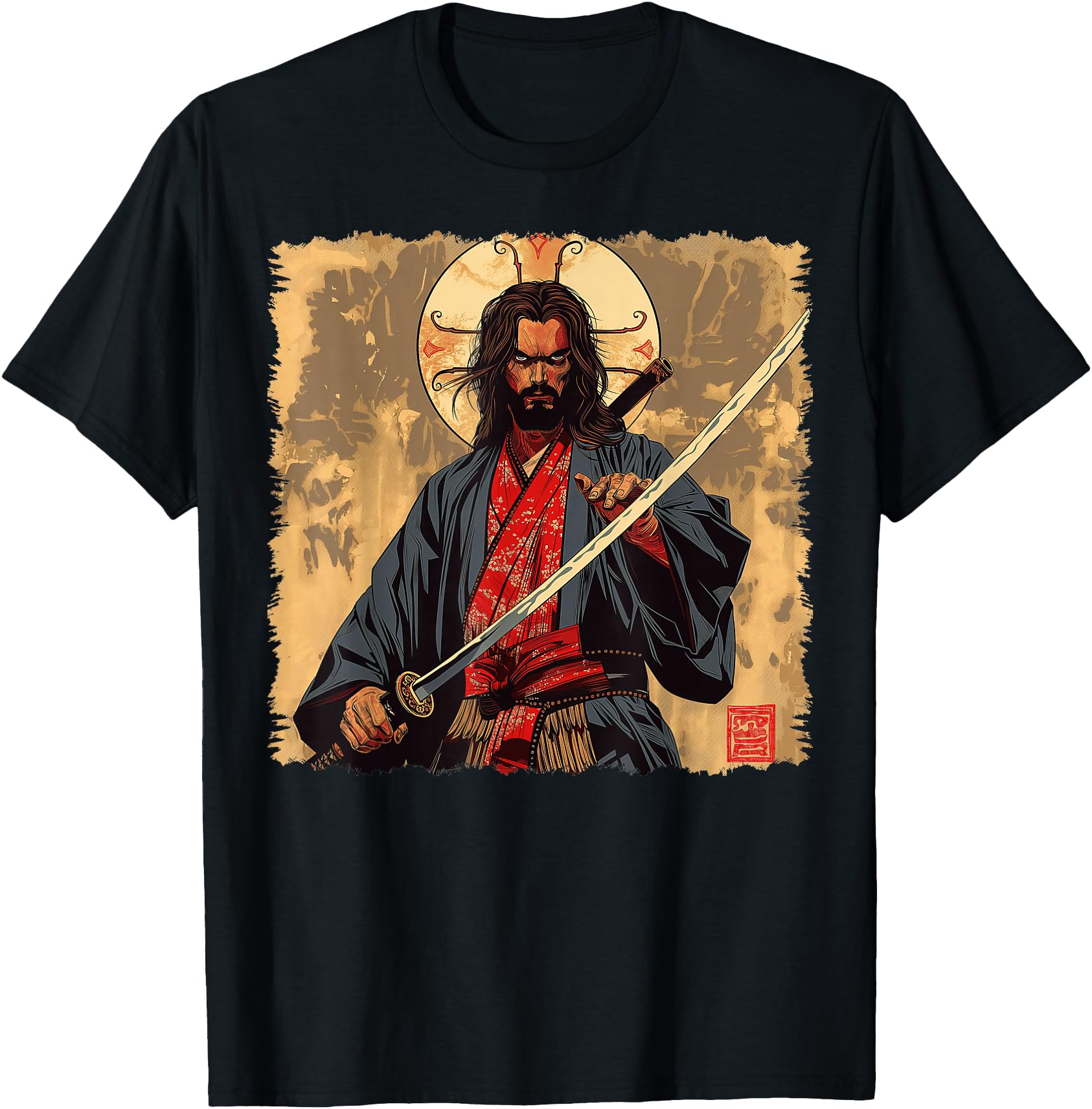 Jesus Christian Religious Japanese Art Hoodie - Unique Graphic Men Women - T-Shirt, Sweatshirt, Hoodie