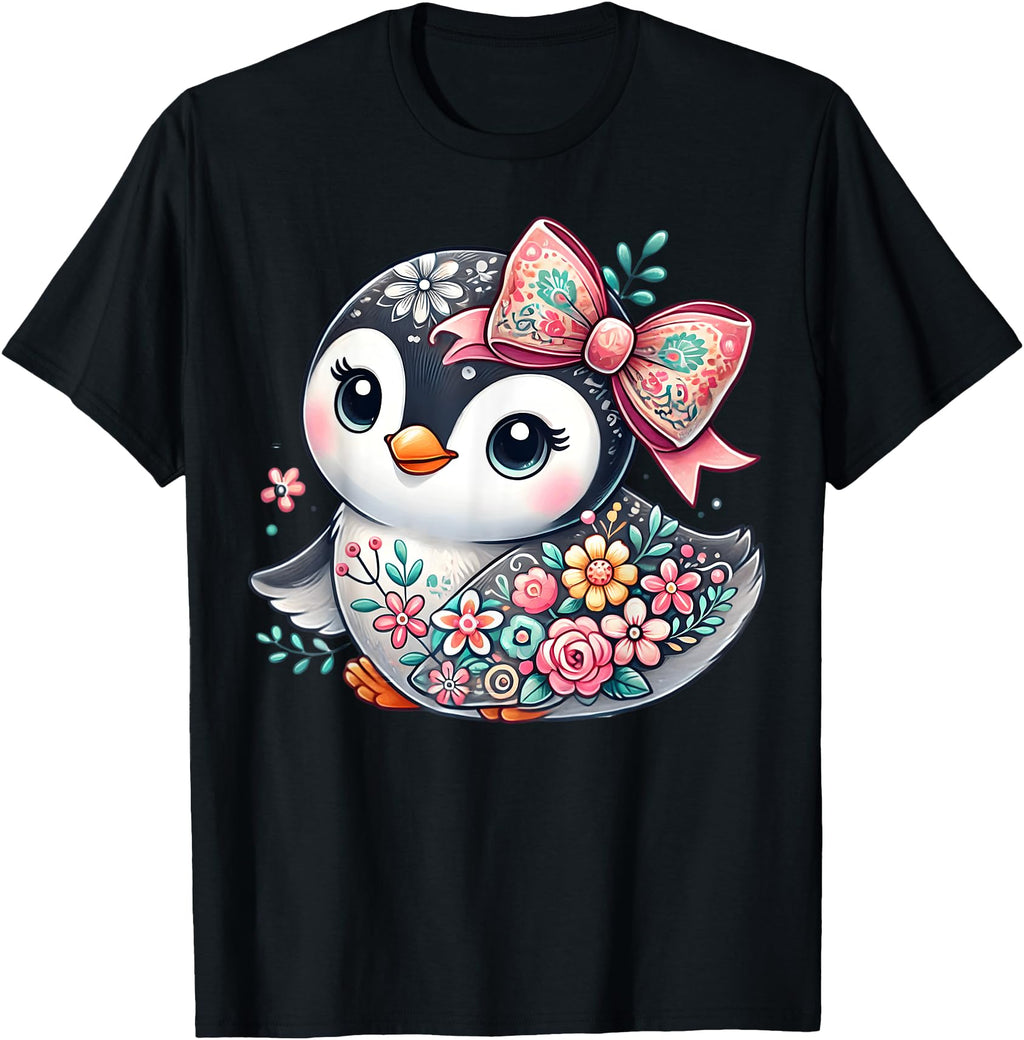 Penguin Floral Flower Penguin Exclusive T-Shirt - Streetwear Style Unisex - T-Shirt, Sweatshirt, Hoodie
