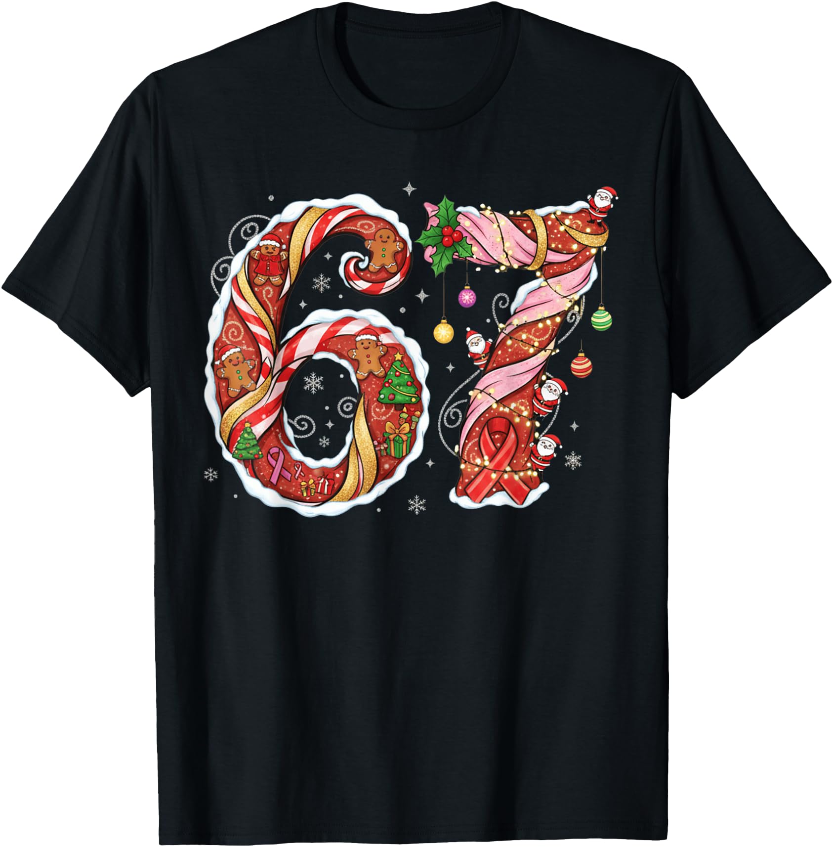 Six Seven 67 Meme Santa 6 7 Meme Rare T-Shirt - Casual Everyday Wear Unisex - T-Shirt, Sweatshirt, Hoodie