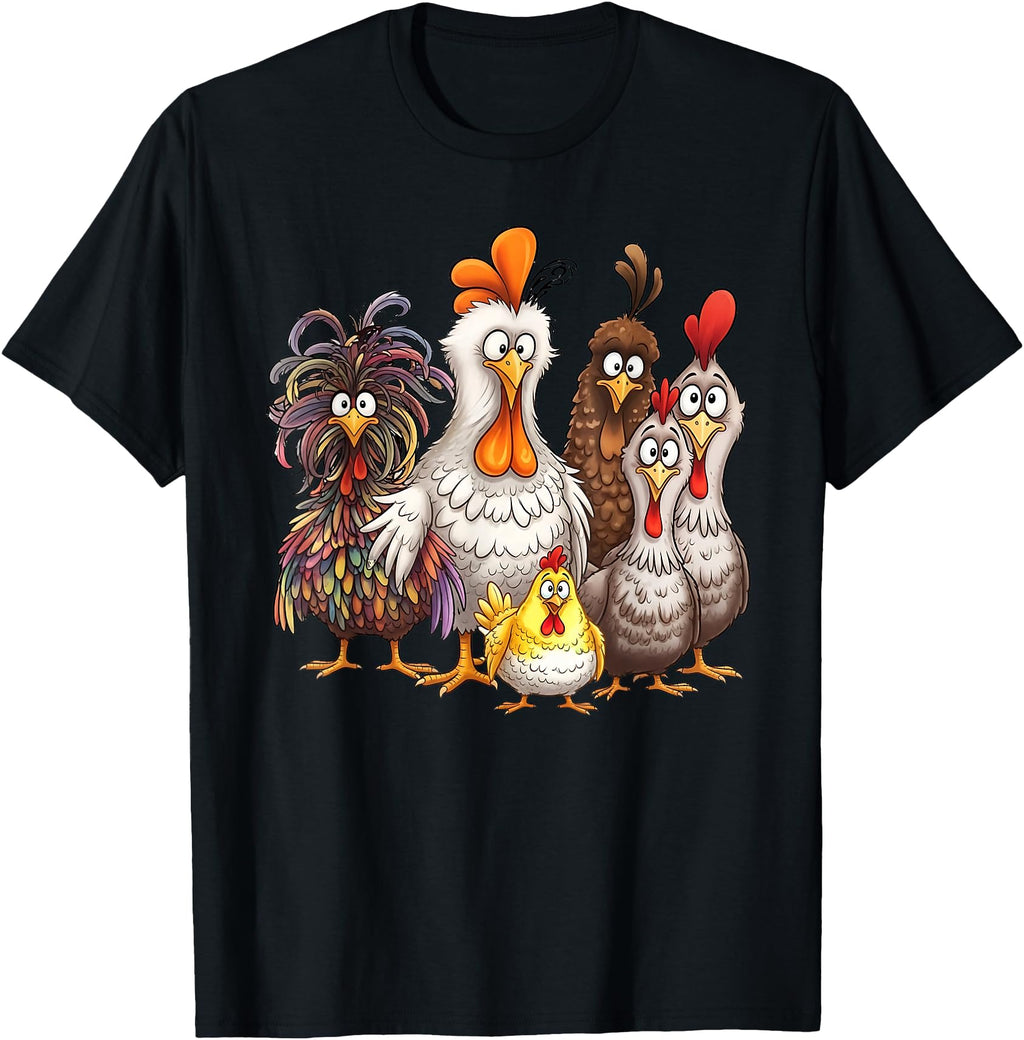 Authentic Colorful Chicken Family Hoodie - Graphic Print for Adults - T-Shirt, Sweatshirt, Hoodie