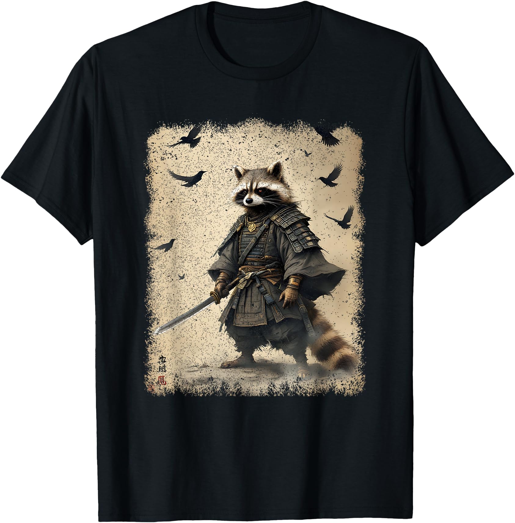 Authentic Samurai Raccoon Japanese Sweatshirt - Streetwear Style Unisex - T-Shirt, Sweatshirt, Hoodie