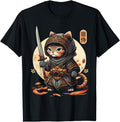 Authentic Japanese Samurai Cat T-Shirt - Custom Art Print for Adults - T-Shirt, Sweatshirt, Hoodie