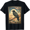 Handcrafted Kyosai Crow Japanese Hoodie - Graphic Print Men Women - T-Shirt, Sweatshirt, Hoodie