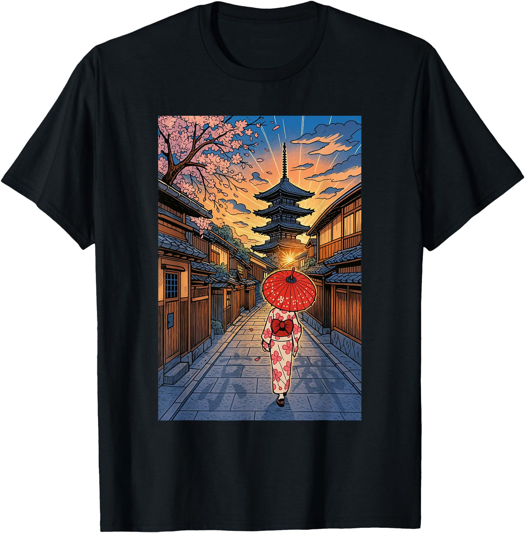 Kyoto Japan Japanese Kimono Parasol Sweatshirt - Minimalist Print Unisex - T-Shirt, Sweatshirt, Hoodie