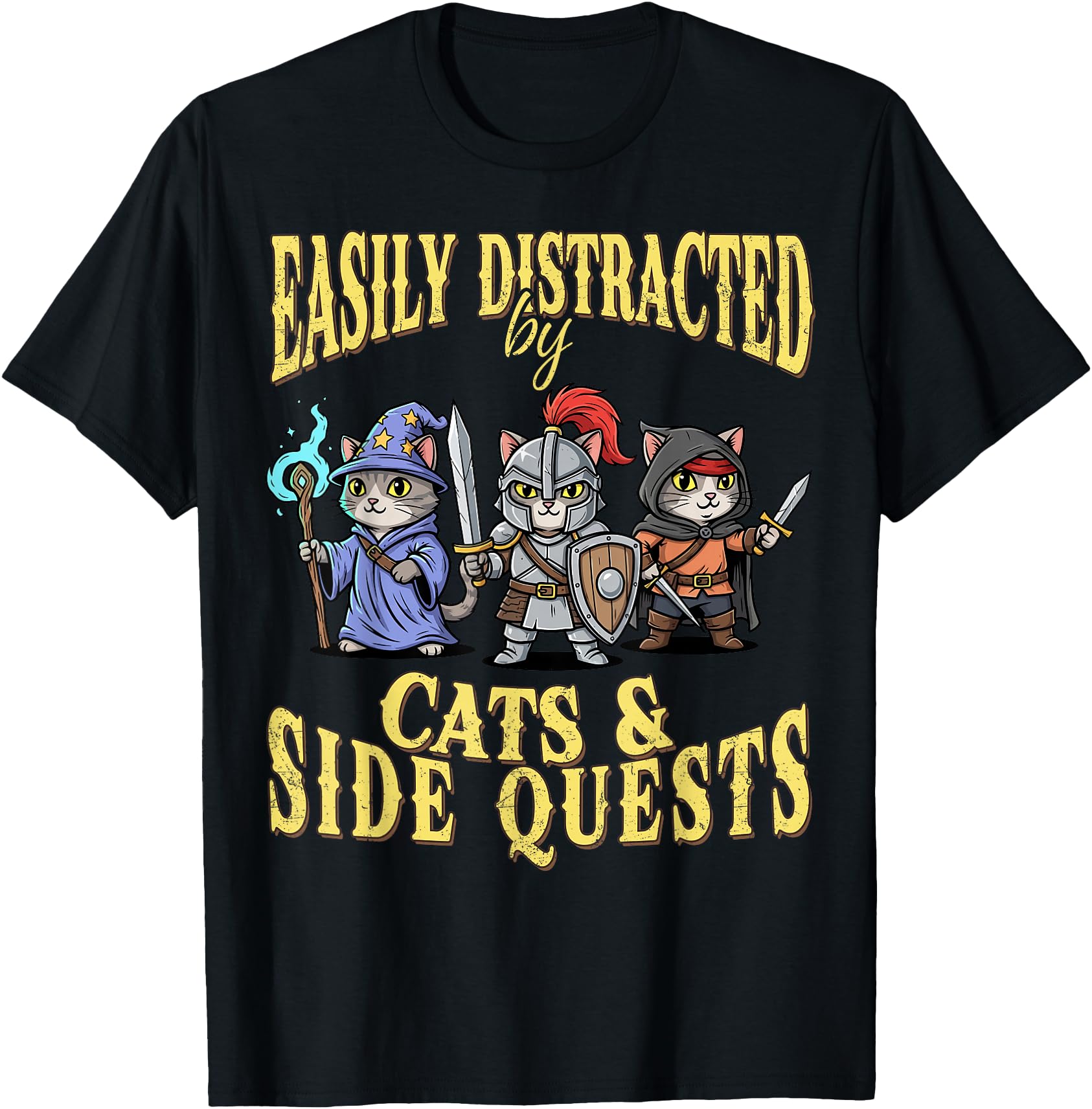 Exclusive Easily Distracted Cats Side Hoodie - Trendy Graphic Men Women - T-Shirt, Sweatshirt, Hoodie