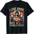 I Love Anime But Jesus Comes First T-Shirt - Aesthetic Graphic for Adults - T-Shirt, Sweatshirt, Hoodie