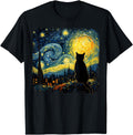 Exclusive Cat Starry Night Van Gogh Cat T-Shirt - Minimalist Print Unisex - T-Shirt, Sweatshirt, Hoodie