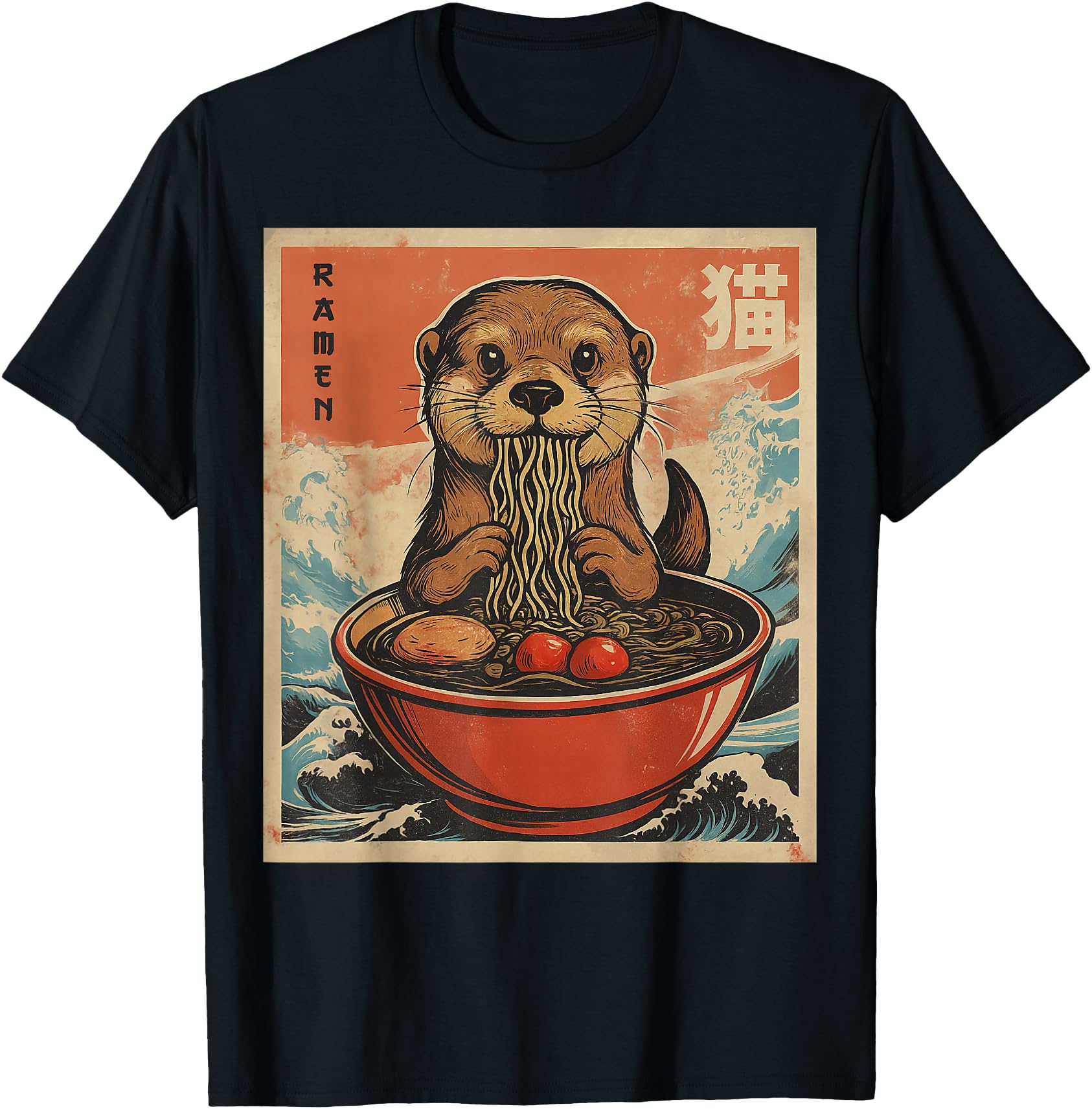 Anime Otter Ramen Japanese Kawaii Hoodie - Unique Graphic Men Women - T-Shirt, Sweatshirt, Hoodie