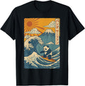 Panda Surfing Japanese Artist Hoodie - Trendy Graphic for Adults - T-Shirt, Sweatshirt, Hoodie