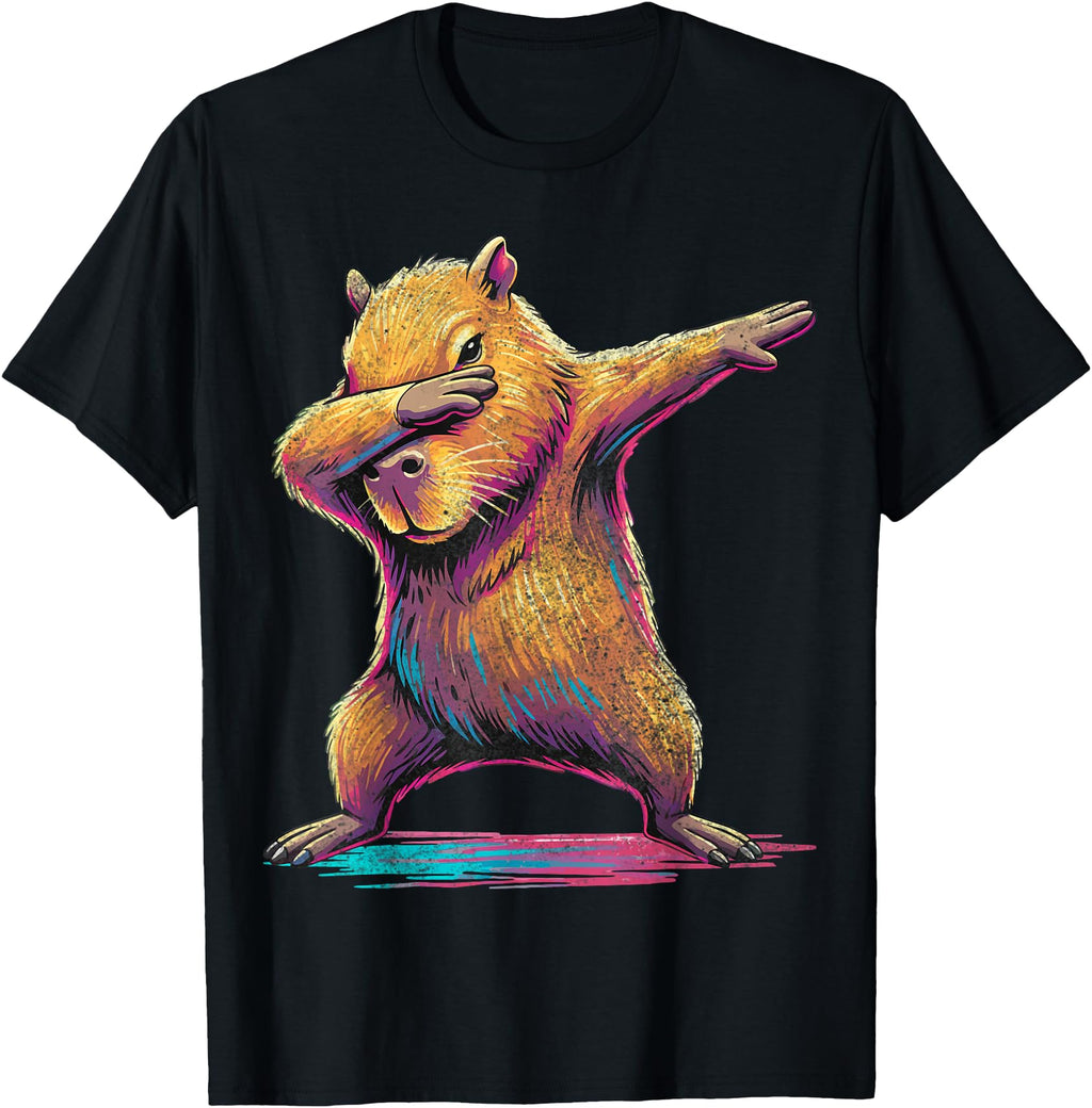 Handcrafted Capybara Dabbing Animal Hoodie - Unique Graphic for Adults - T-Shirt, Sweatshirt, Hoodie