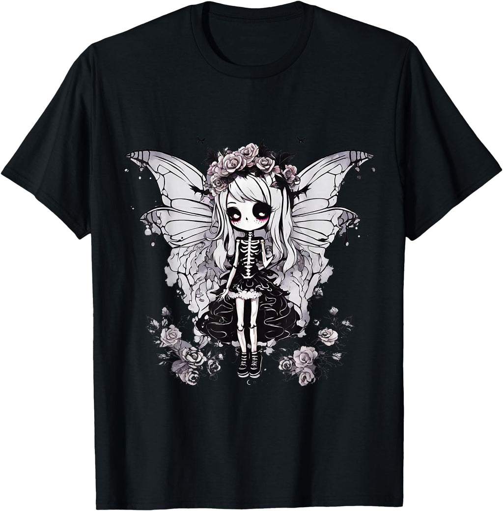 Exclusive Skeleton Fairy Anime Goth Hoodie - Streetwear Style Unisex - T-Shirt, Sweatshirt, Hoodie