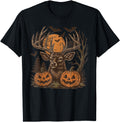 Halloween Deer Buck Pumpkin Antlers T-Shirt - Minimalist Print for Adults - T-Shirt, Sweatshirt, Hoodie
