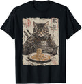 Samurai Cat Loves Ramen Anime Sweatshirt - Fun Novelty Design Unisex - T-Shirt, Sweatshirt, Hoodie