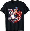 Authentic Cat Riding Unicorn Usa Flag Hoodie - Streetwear Style for Adults - T-Shirt, Sweatshirt, Hoodie