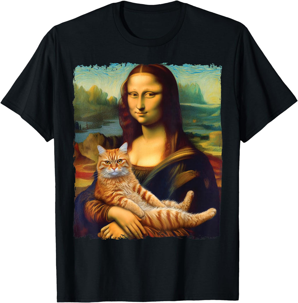 Mona Lisa Kitty T Cat Lovers Exclusive T-Shirt - Fun Novelty Design Unisex - T-Shirt, Sweatshirt, Hoodie