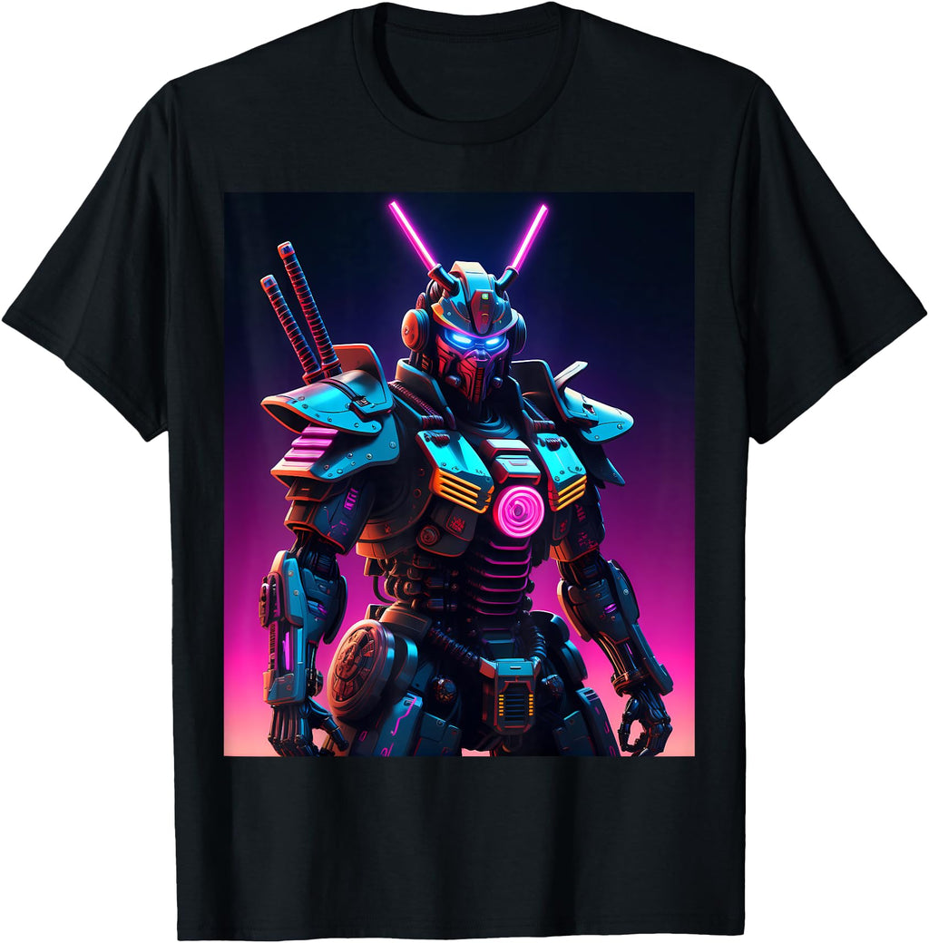 Exclusive Cyber Mech Samurai Hoodie - Aesthetic Graphic for Adults - T-Shirt, Sweatshirt, Hoodie