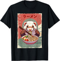 Ferret Eating Ramen Japanese Noodles Soup Hoodie - Streetwear Style Unisex - T-Shirt, Sweatshirt, Hoodie